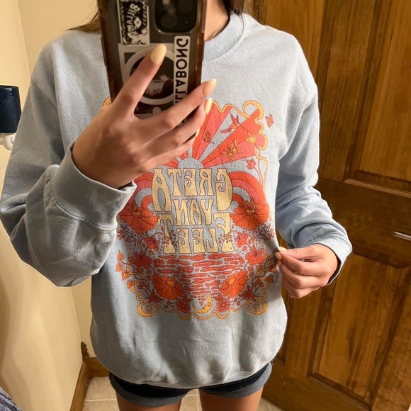 Greta Van Fleet Graphic Sweater Light Blue (S–M Fit) - Picture 2 of 6